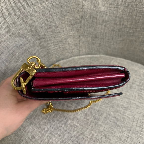 Louis Vuitton Monogram Vernis Portofeuille Sarah Wallet on Chain Pink - Picture 5 of 17